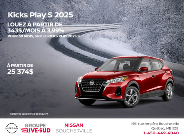 Obtenez le Kicks Play 2025 !