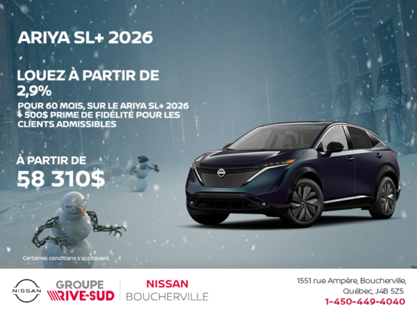 Obtenez le Ariya 2026!