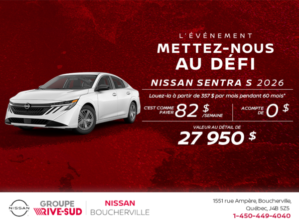 Obtenez la Sentra 2026 !