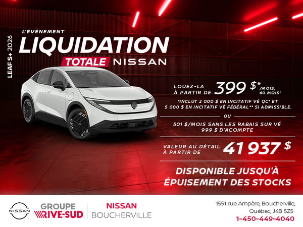 Obtenez la Leaf S+ 2026!