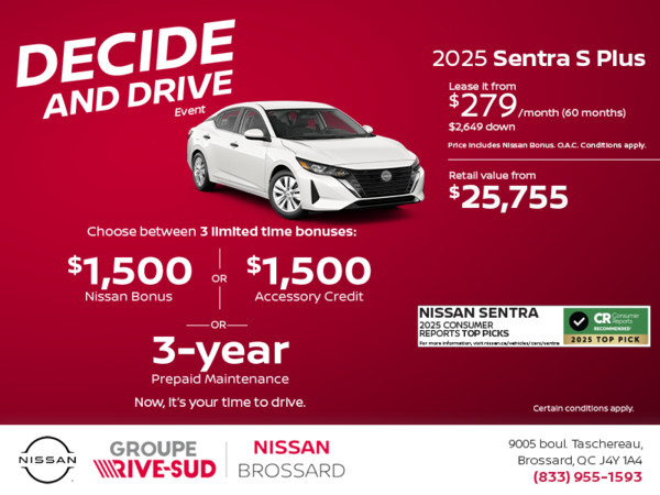 Get the 2025 Sentra S Plus Today!
