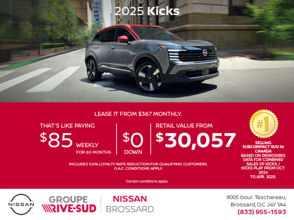 Get the 2025 Kicks S Today!