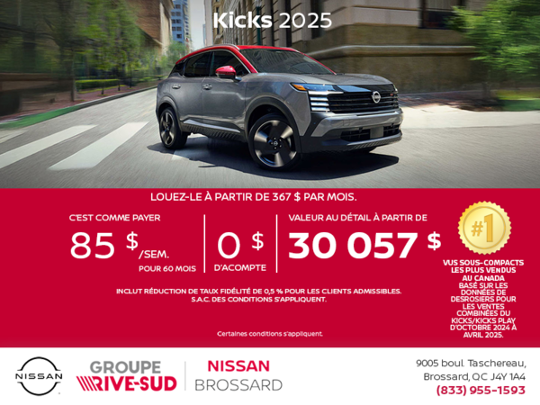 Obtenez le Kicks S 2025 !