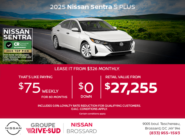 Get the 2025 Sentra S Plus Today!