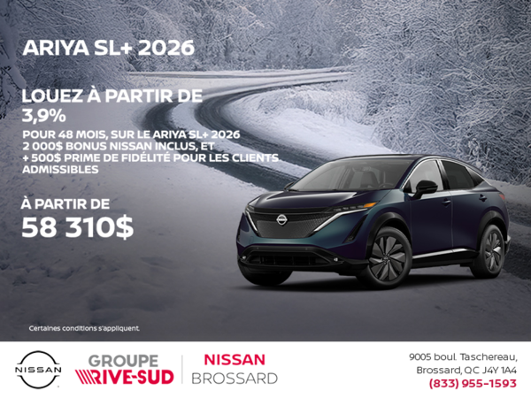 Obtenez le Ariya 2026!