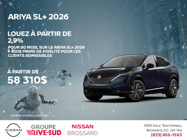 Obtenez le Ariya 2026!