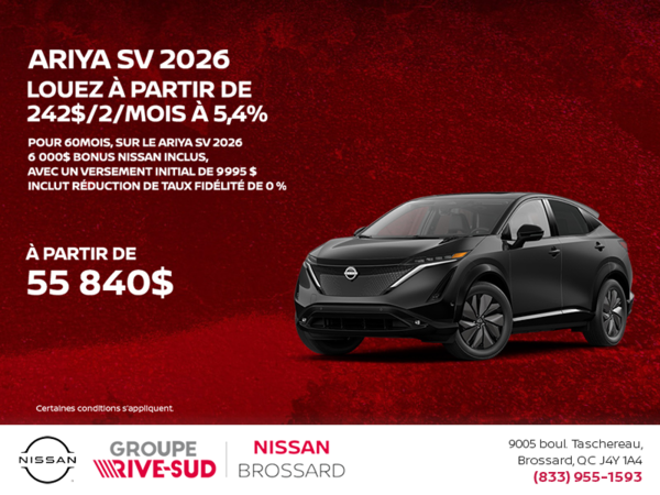 Obtenez le Ariya 2026!