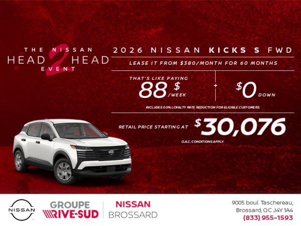 Get the 2026 Kicks S Today!