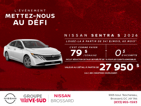 Obtenez la Sentra 2026 !