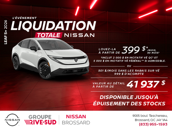 Obtenez la Leaf S+ 2026!