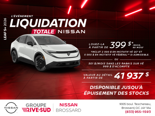 Obtenez la Leaf S+ 2026!
