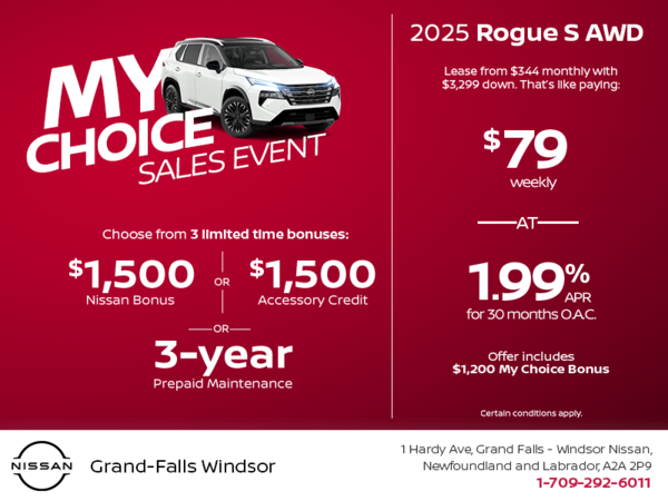 Get the 2025 Nissan Rogue S AWD Today!