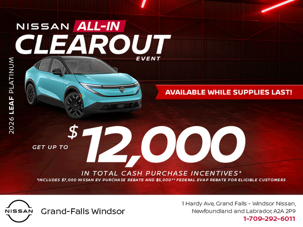 Get the 2026 Nissan Leaf Platinum Today!