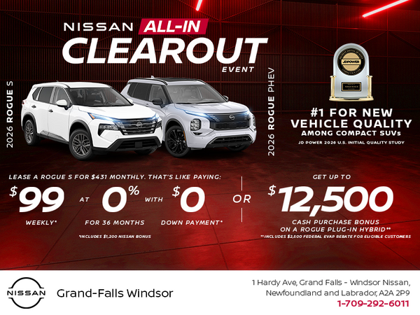 Lease the 2026 Nissan Rogue S and Phev Today!