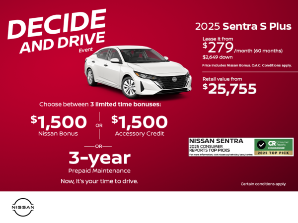 Get the 2025 Sentra S Plus Today!