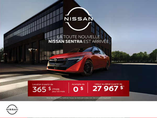 Obtenez la Sentra 2026 !