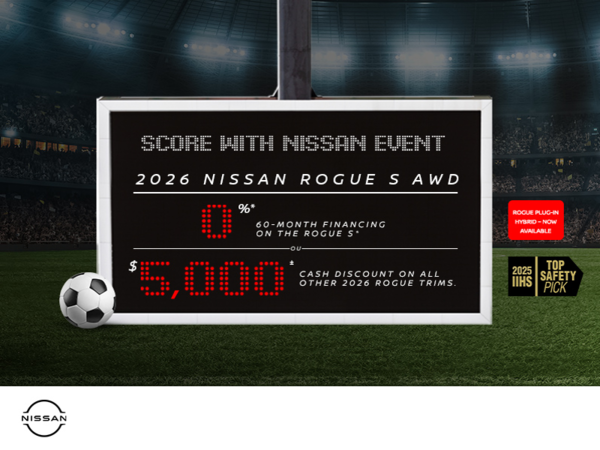 Get the 2026 Nissan Rogue S Today!