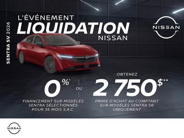 Obtenez la Sentra SV 2026 !