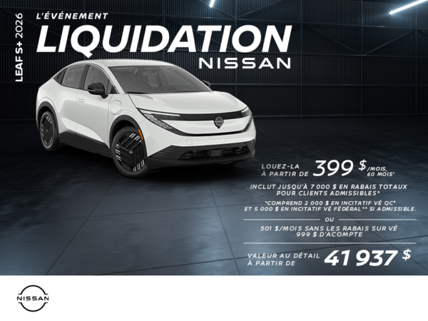 Obtenez la Leaf S+ 2026!