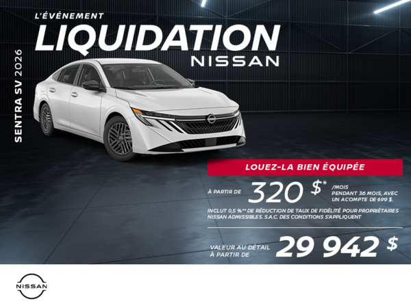 Obtenez la Sentra SV 2026 !