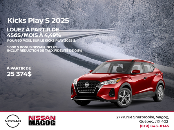 Obtenez le Kicks Play 2025 !