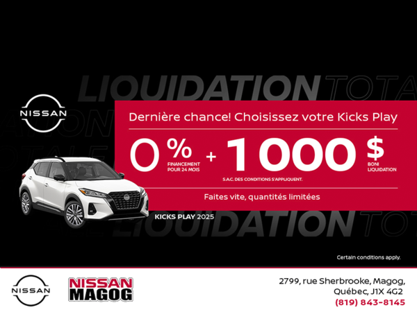 Obtenez le Kicks Play 2025 !