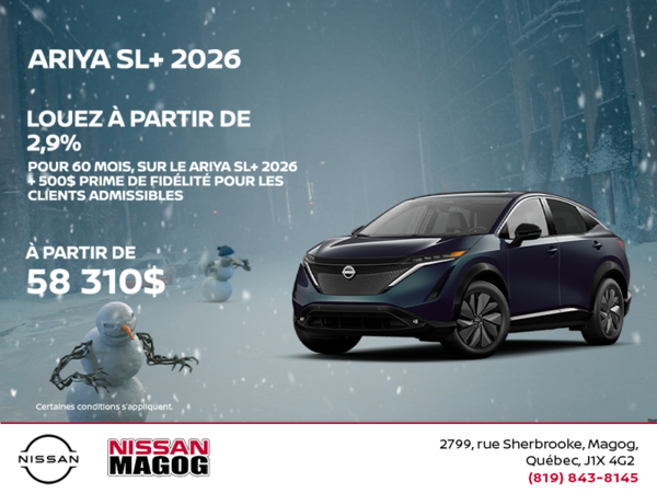 Obtenez le Ariya 2026!