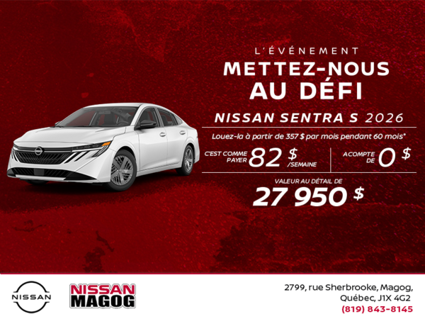 Obtenez la Sentra 2026 !
