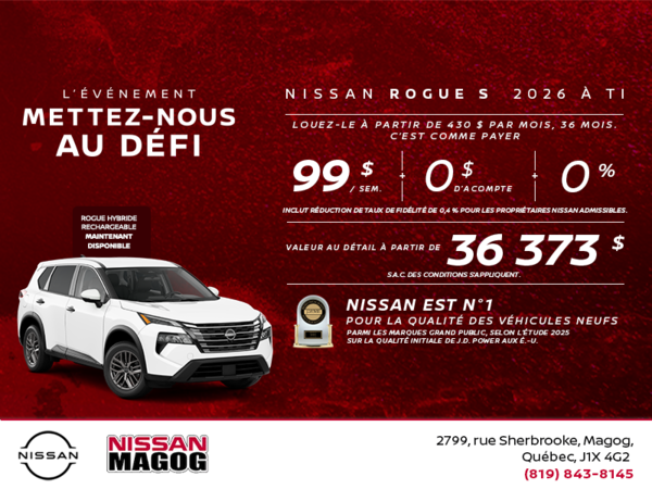 Obtenez le Rogue S 2026 !