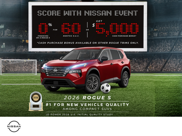 Get the 2026 Nissan Rogue S Today!