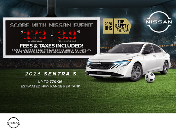 Get the 2026 Nissan Sentra S Today!
