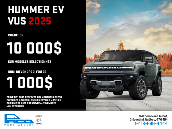 Le GMC Hummer EV VUS 2025