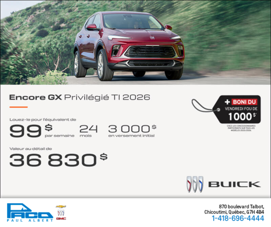 Procurez-vous le Buick Encore GX 2026
