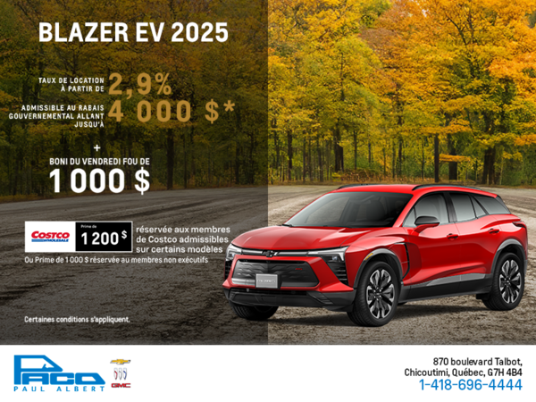 Procurez-vous le Chevrolet Blazer EV 2025