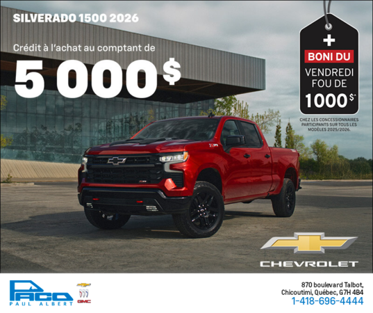 Procurez-vous le Chevrolet Silverado 1500 2026