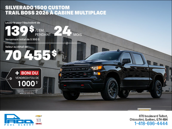 Procurez-vous le Chevrolet Silverado 1500 2026