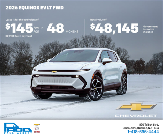 Get the 2026 Chevrolet Equinox EV