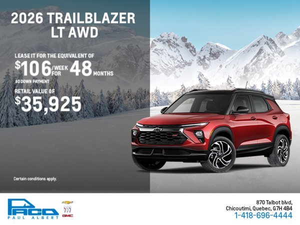 Get the 2026 Chevrolet Trailblazer LT AWD