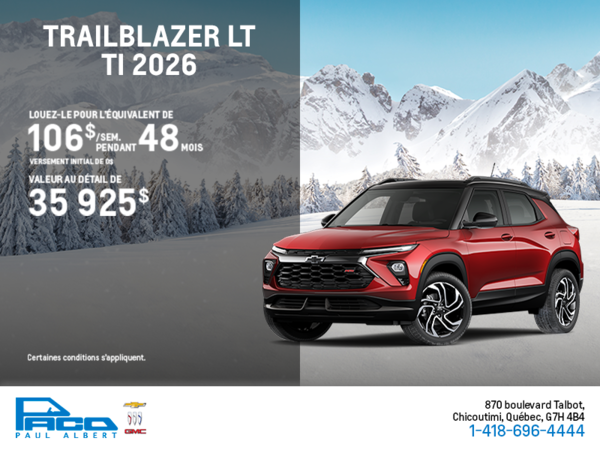 Le Chevrolet Trailblazer LT TI 2026