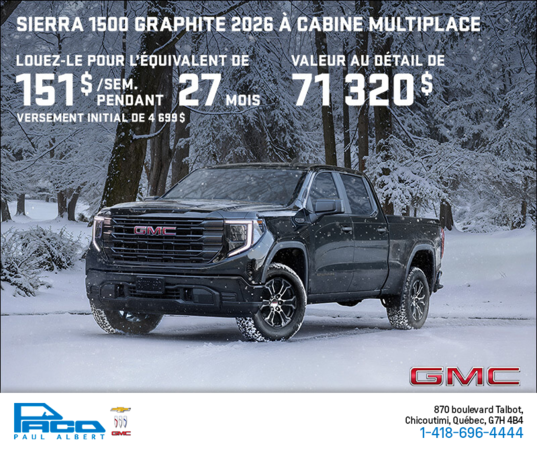 Le GMC Sierra 1500 2026 Graphite
