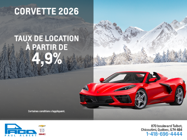 Procurez-vous le Chevrolet Corvette 2026