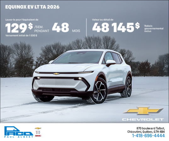 Procurez-vous le Chevrolet Equinox EV 2026