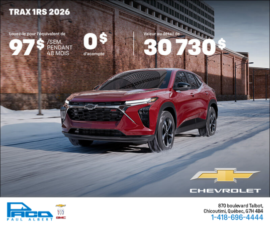 Procurez-vous le Chevrolet Trax 2026