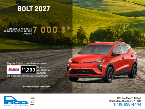 Procurez-vous le Chevrolet Bolt 2027