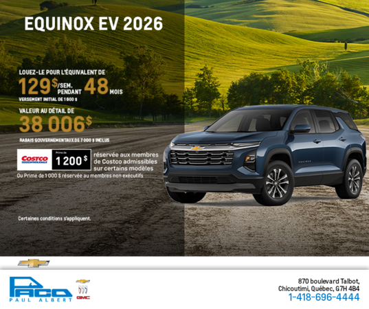 Procurez-vous le Chevrolet Equinox EV 2026