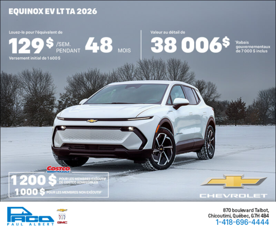Procurez-vous le Chevrolet Equinox EV 2026