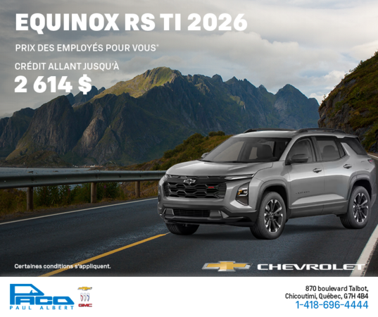 Procurez-vous le Chevrolet Equinox RS 2026