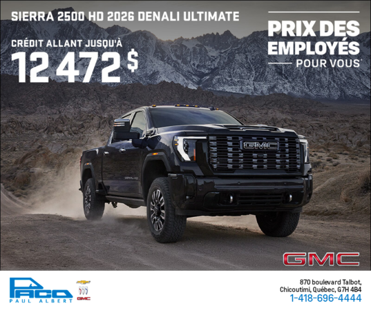 Le GMC  Sierra 2500 HD Denali Ultimate 2026