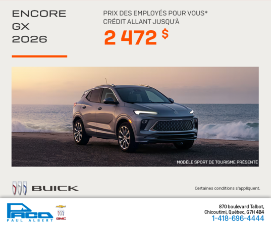 Procurez-vous la Buick Encore Gx 2026