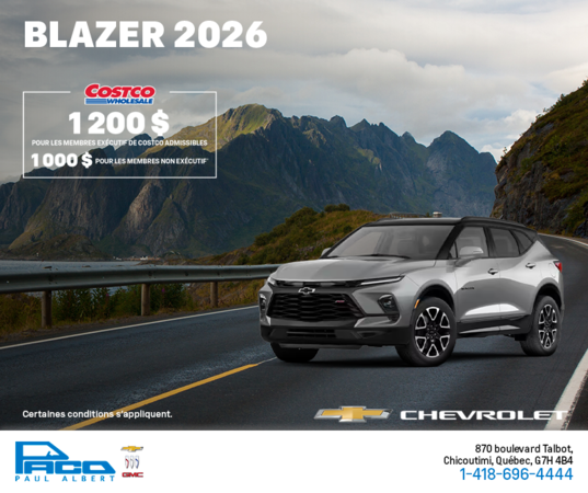 Procurez-vous le Chevrolet Blazer 2026